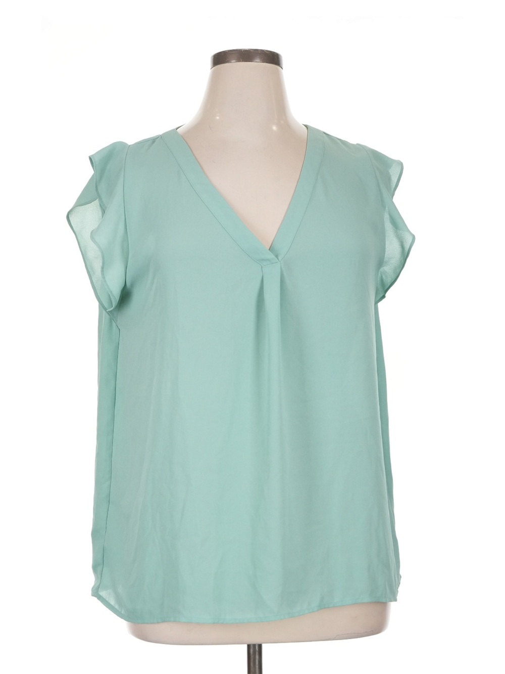 LOFT Mint V-Neck Flutter Sleeve Blouse